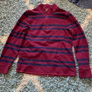 Gap half zip sweater red with blue stripes